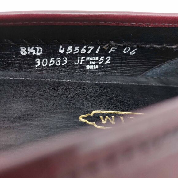 Florsheim Men’s 8.5D Burgundy Leather Tassel Loafers Woven Vamp Dress Shoes - Picture 10 of 10